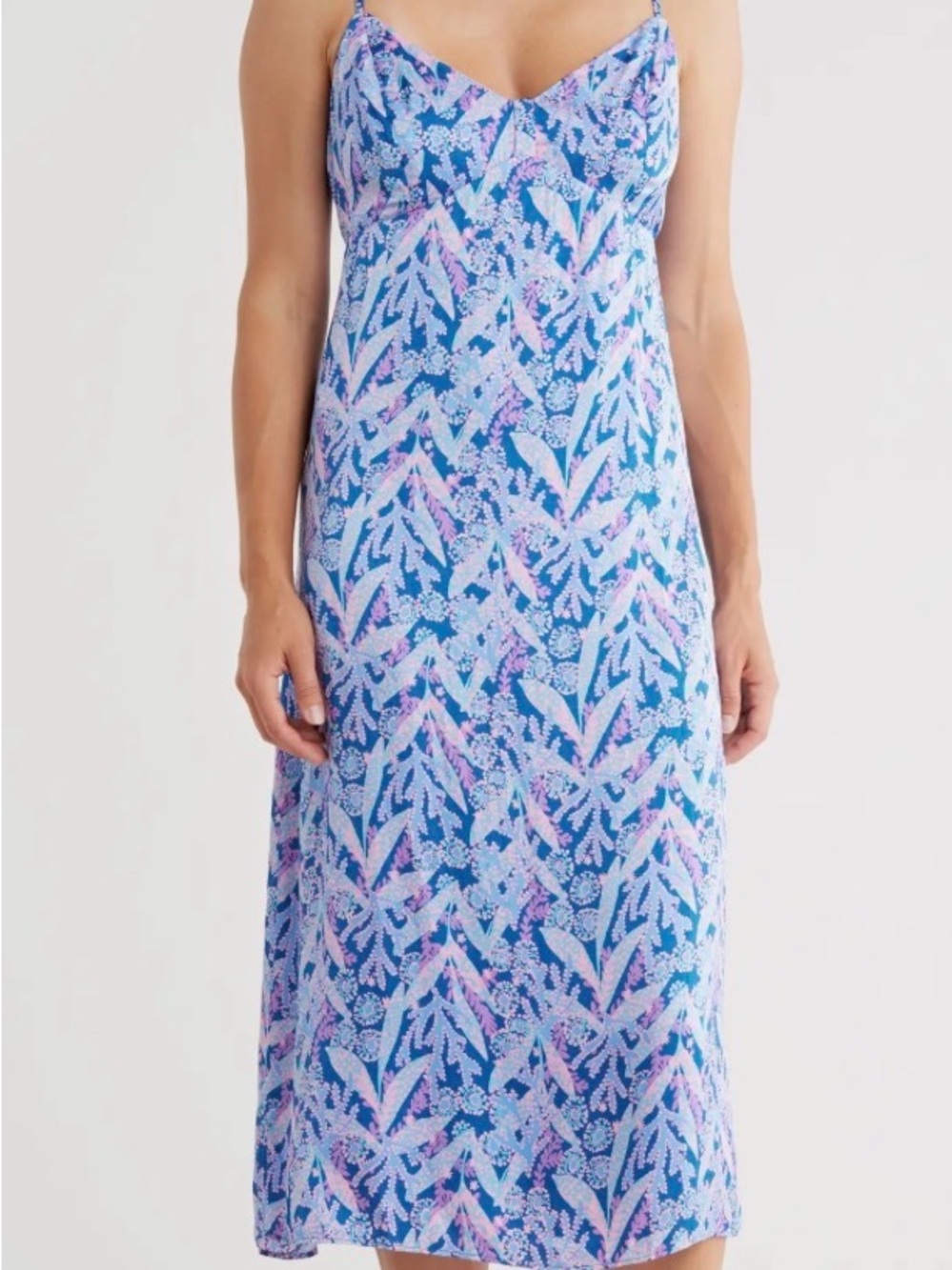Lilly Pulitzer jeans satin Slip Midi Dress